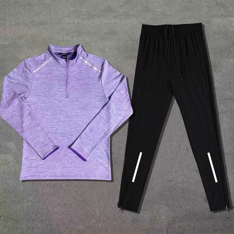 Quick-Drying Sports Suit Men's Long-Sleeved Track and Field Running Half-Zip Top Sports Fitness Training Spring and Autumn
