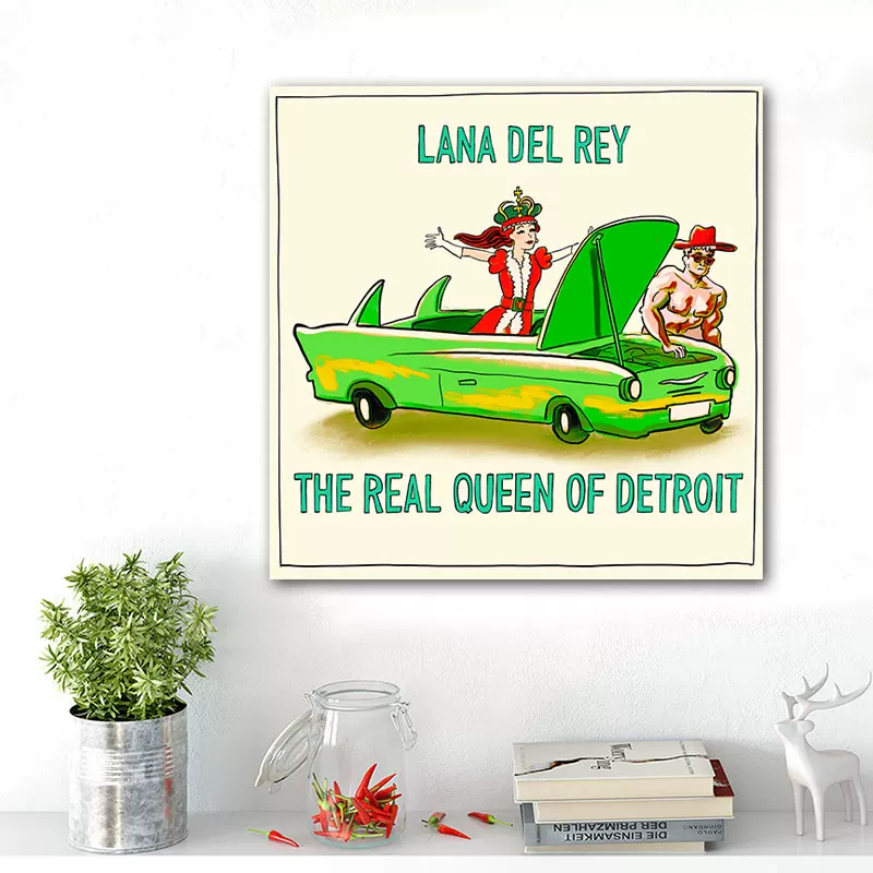 Обложка альбома LANA DEL REY Lan Drey, постер, декоративная картина, вокруг изображены европейские и американские звезды