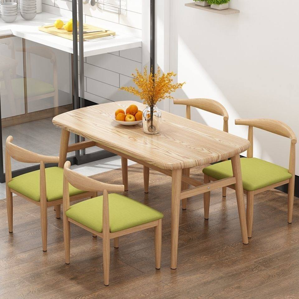 Dining table home small apartment modern minimalist dining table and chair combination dining table rectangular table leisure fast dining table and chairs