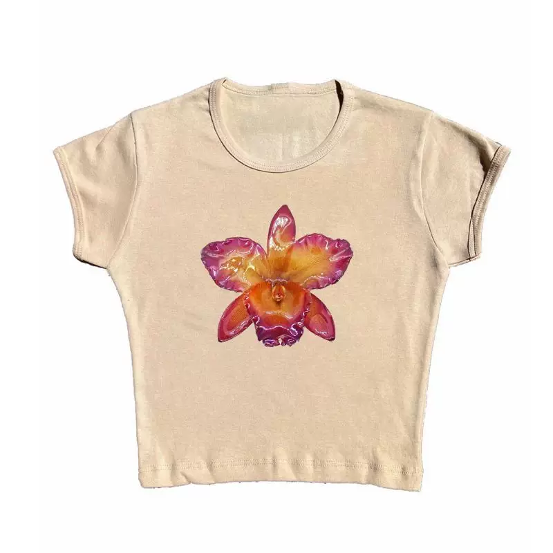 [Y2k футболка с коротким рукавом Harajuku графический Crop Top эстетика гот T-]