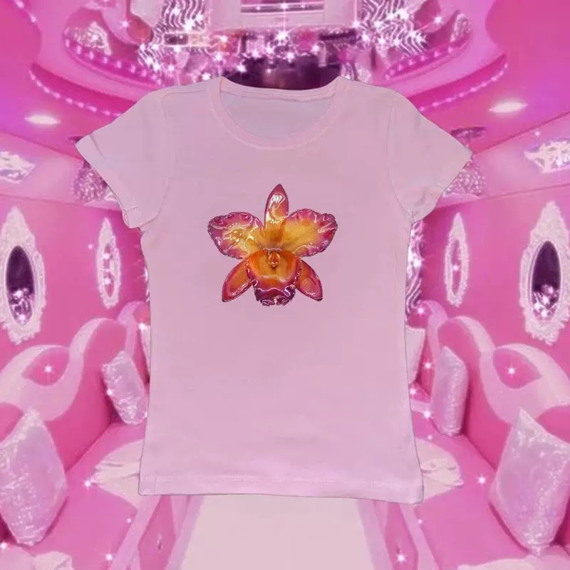 [Y2k футболка с коротким рукавом Harajuku графический Crop Top эстетика гот T-]