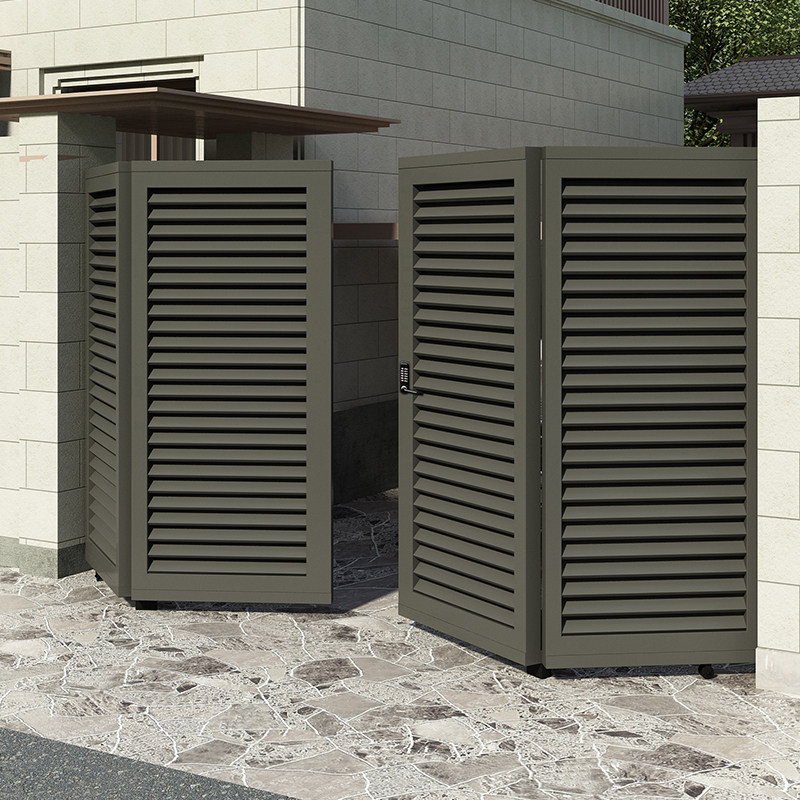 Custom folding electric outdoor garage gate translation wrought iron villa courtyard gate stainless steel country yard gate