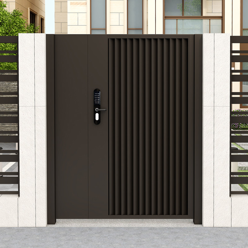 Custom stainless steel courtyard villa gate aluminum alloy garden community entrance door wrought iron country outdoor single door