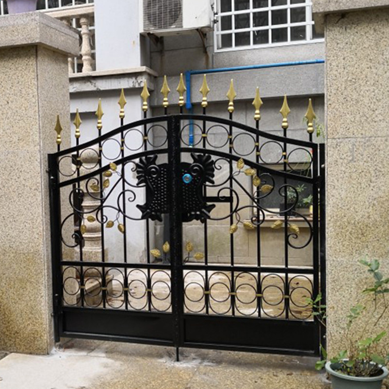 Wrought iron gate villa open door courtyard door home country double open door modern minimalist garden small gate fence