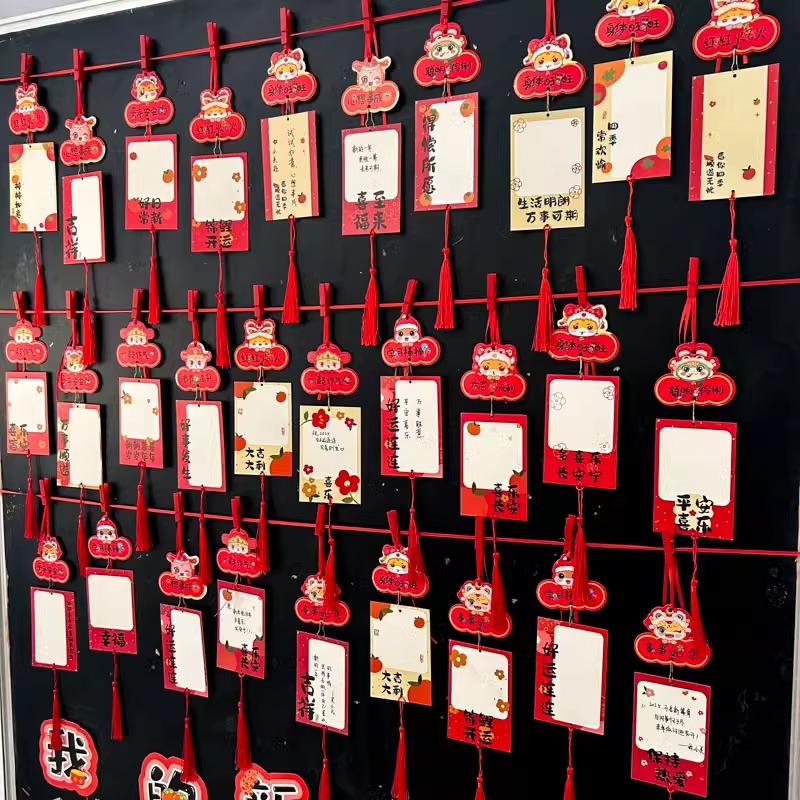 Wish card for graduating class students sprinting for the high school entrance examination in the third grade classroom creative layout card goal wish wall hanging greeting card postcard blessing gold list title wish card blank message handwritten