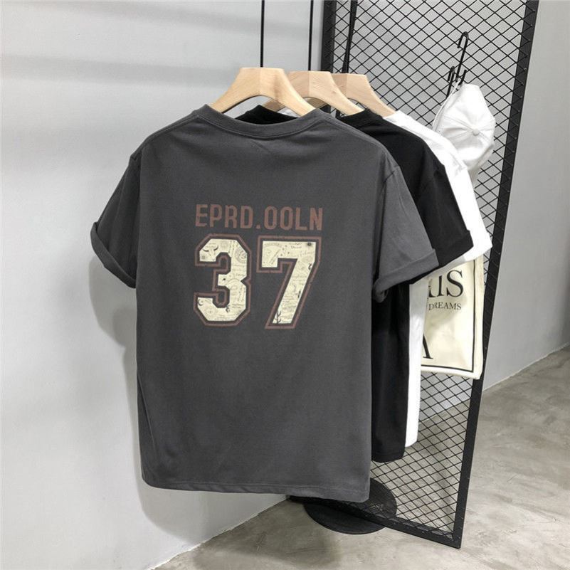 Japanese Korean edition digital print summer loose short sleeve cotton T-shirt men loose and versatile casual half sleeve t-shirt