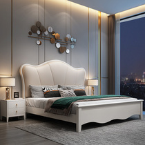 American light luxury solid wood bed modern minimalist 1 5*1 9 double bed master bedroom 2*2 2m storage wedding bed 1 8m