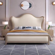 American light luxury solid wood bed master bedroom 1 5*1 9 double bed modern minimalist 1 8 meters European storage princess wedding bed