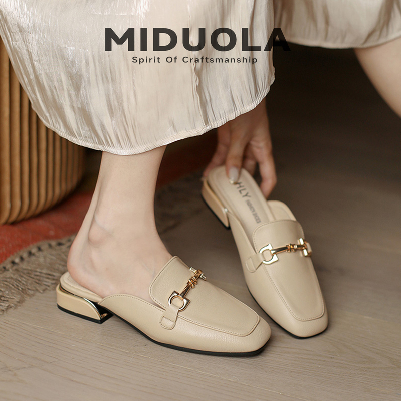 Women's Summer Slip-On Mules 2026 New Style Elegant Shoes Half-Slip Women's Sandals Mules Chunky Heel Single Shoes Women's Summer Slip-On Mules 2026 New Style Elegant Shoes Half-Slip Women's Sandals Mules Chunky Heel Single Shoes
