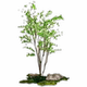Simulated hanging bell tree landscape dry scene horse drunken wood