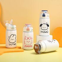 316 stainless steel water cup thermos cup for girls high-looking ins cup cute portable 2023 childrens straw water cup