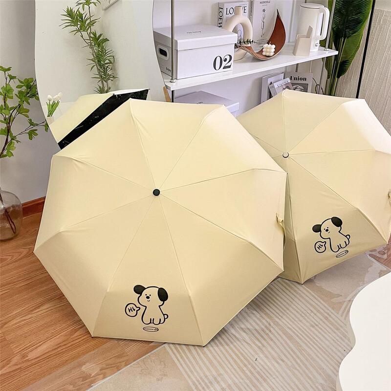 Happy Repair Dog Fully Automatic Student Umbrella for Men and Women, Dual-Use for Sun and Rain, Sun Protection, Uv Protection, Sunshade Umbrella