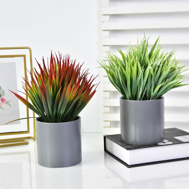 Nordic Emulation Plant Pendulum fake green planting bonsai office with ornament Home Living room Lucky Grass Small Potted Plant