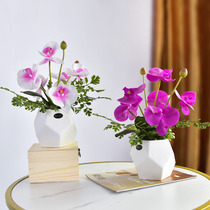 High emulation PU Butterfly Leland floral suit modern minimalist tabletop flower meeting decoration flower with ceramic flower pot