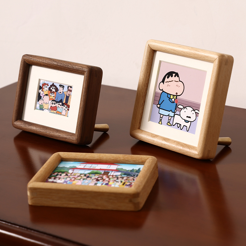 Mini Solid Wood Small Photo Frame Baby Mortise and Tenon Three-Inch 3inch 6inch Photo Frame Photo DIY Polaroid Wooden Display Stand 5inch