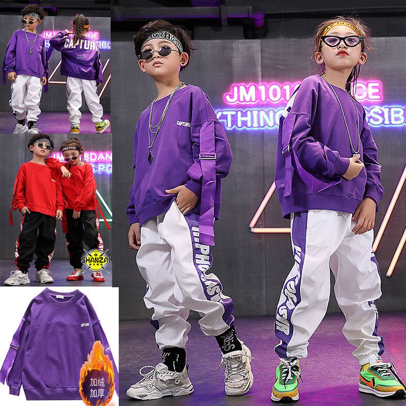 Christmas drum performance costume boys cool street dance suit hip-hop jazz New Year's Day children's festive performance costume