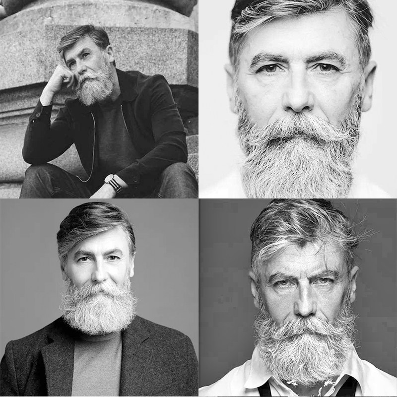 Fake beard emulation false beard for men beard props grey pale brown long style blush bearded post-Taobao