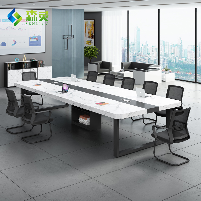 Conference table and chair combination simple modern large and small conference room meeting negotiation reception long table training workbench