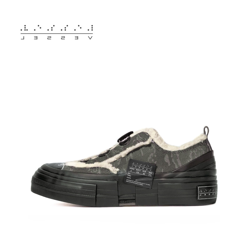 xVESSEL vulcanized shoes Yohji Yamamoto joint shoes women camouflage print low-top sneakers men's casual