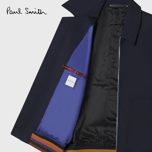 Короткая синяя куртка с молнией