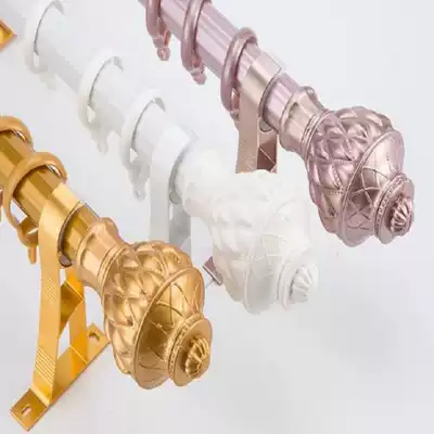 Single-rod double-Rod curtain track thickened mute curtain rod Roman Rod guide rail slide rail top-mounted side Assembly accessories all-inclusive