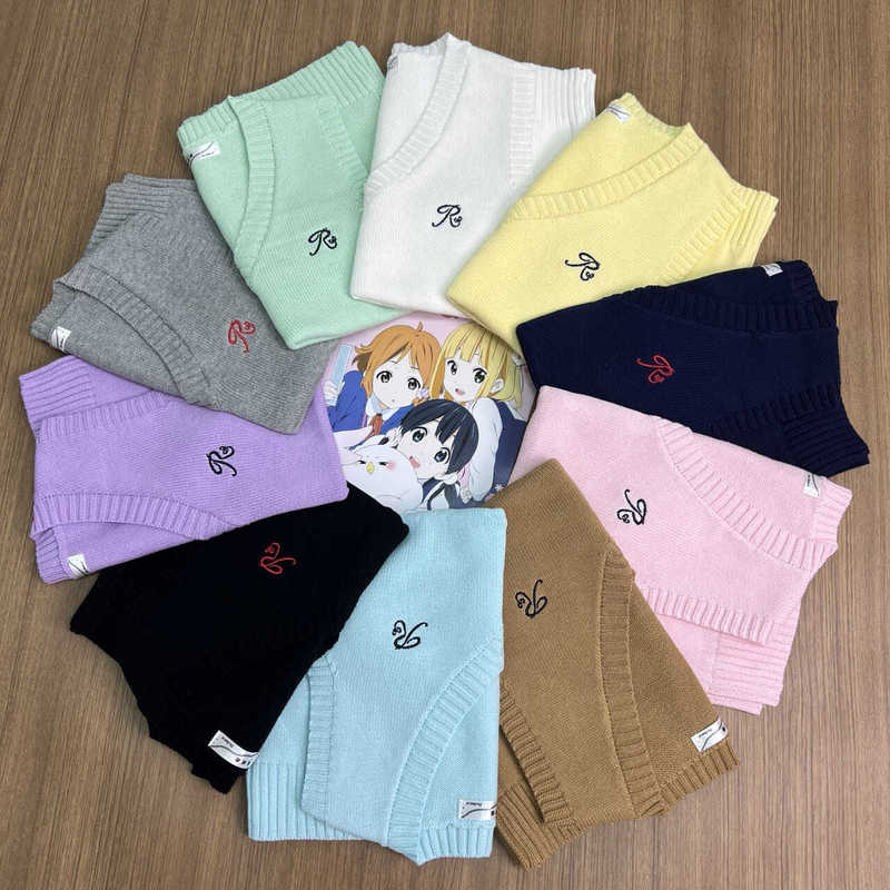 Tsubaki [Flower Goddess] Original Jk Vest Authentic Embroidered Knitted Sweater Japanese School Style Autumn Winter Cotton Vest