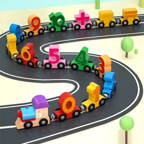 Магнитный цифровой поезд, игрушечная машина, интеллектуальный конструктор для мальчиков, раннее развитие, интеллектуальное развитие