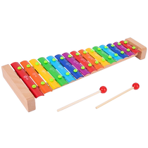 Baby Hand Knocks Baby Boy Knocks Percussion Instruments Rainbow Aluminum Sheet 15 Syllable Beech Xylophone Puzzle Music Enlightenment Toys