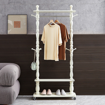 Removable solid wood hanging clothes rack floor bedroom shelve Au style minimalist living-room clothes hat rack American long clothes rack