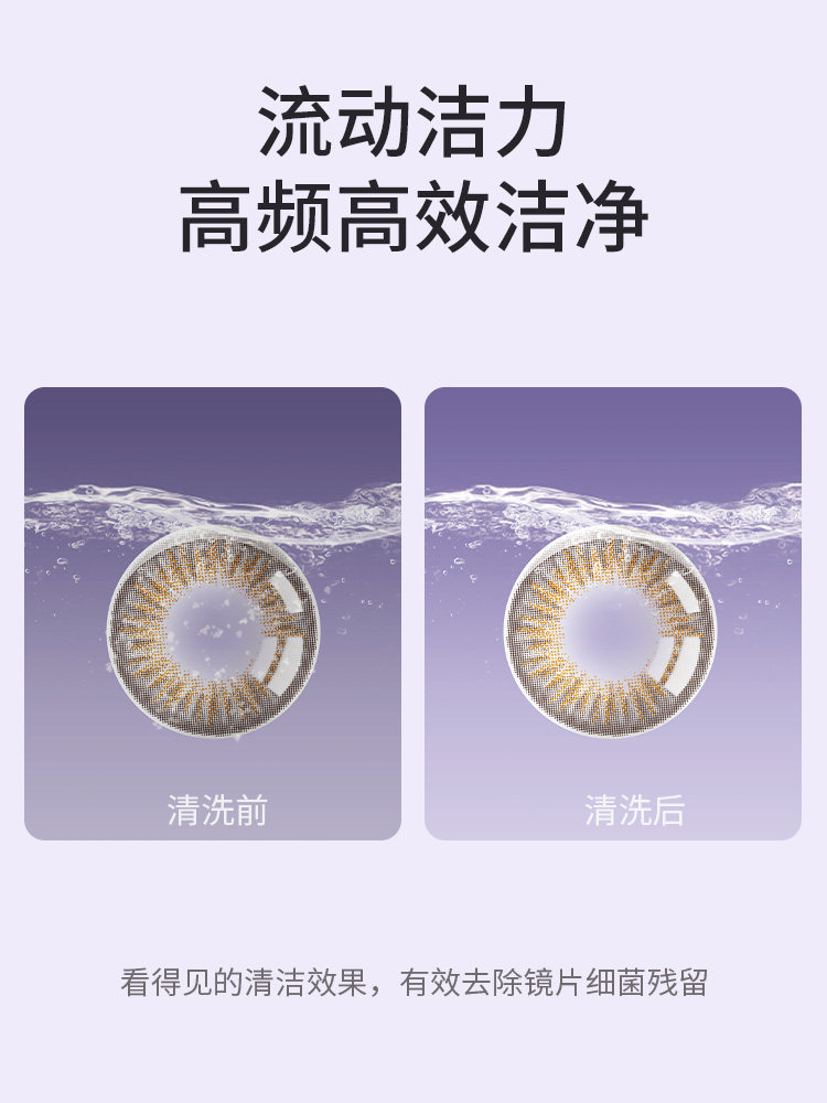 Pxo Cartoon Ultrasonic Cleaner Contact Lens Electric Care Solution Storage Box Convenient Rinsing