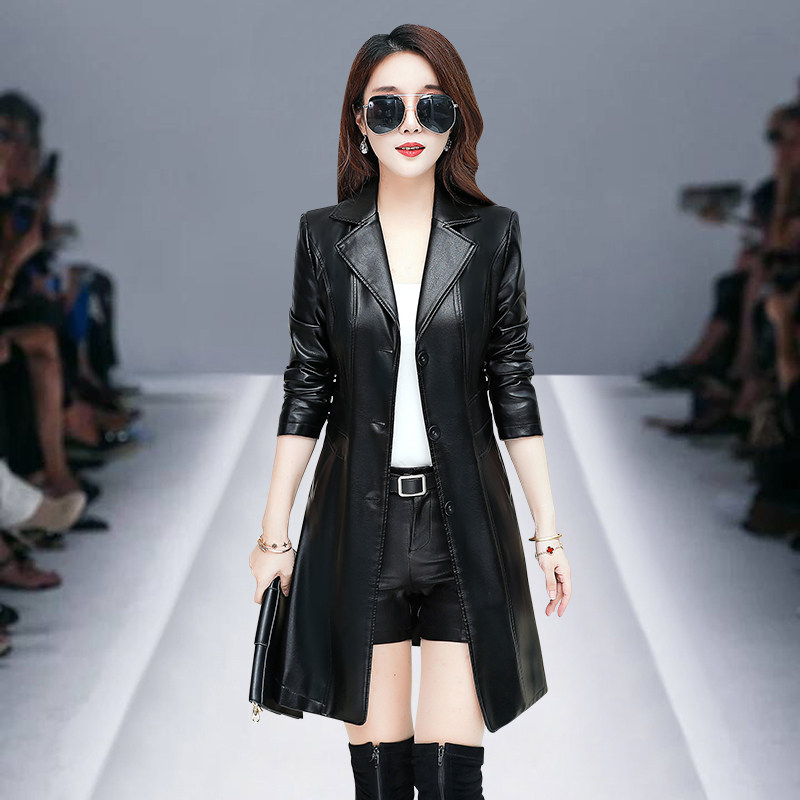 Haining's fur coat in the long - term 2022 autumn and winter new lady sheep leather clothes spring and autumn fashion coat