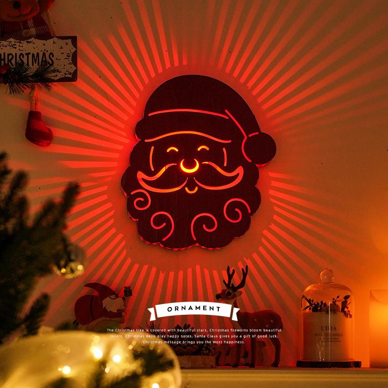 Christmas-ins wind decorations Christmas tree elderly snowman Neon Light Pendulum shops dress up to take photos Little props-Taobao