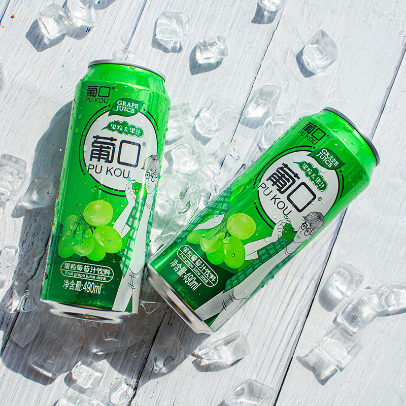 葡口 果粒果汁饮料 490ml*4罐 天猫优惠券折后￥16包邮（￥21-5）多味可选