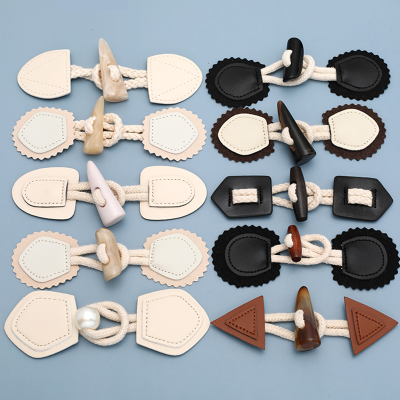 Vintage leather buckle handmade buckle horn buckle accessories children's clothes button women's coat accessories buckle button decoration