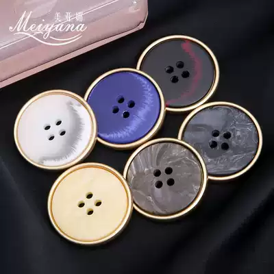 Metal high-grade button button button round resin coat sweater women's buckle suit jacket dress button accessories