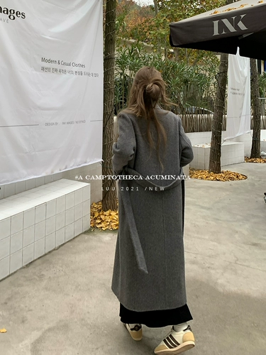 Двусторонное шерстяное небольшое дизайнерское шерстяное пальто, оверсайз, свободный крой