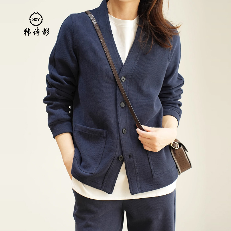 Mini Velvet V-Neck Cardigan Jacket for Women 2026 Spring Versatile Button-Up Sweatshirt Commuter Casual Stylish Loose Top Mini Velvet V-Neck Cardigan Jacket for Women 2026 Spring Versatile Button-Up Sweatshirt Commuter Casual Stylish Loose Top