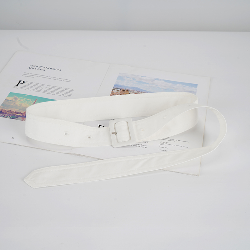Women's Fabric Belt for Dresses, Coats, Trench Coats, Wide Versatile Waist Belt, Long Bow Tie, Black and White