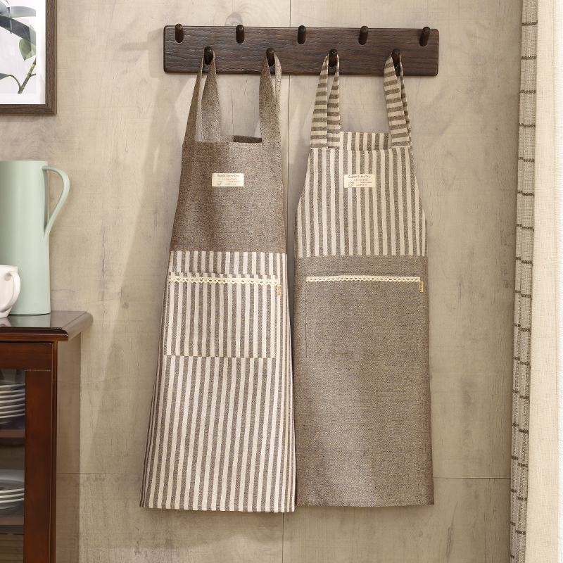 Day Style Cotton Linen Home Kitchen Apron Anti oil adults Cooking Hood Clothing Work Clothes Coffee Shop Dress Literary Arts Apron