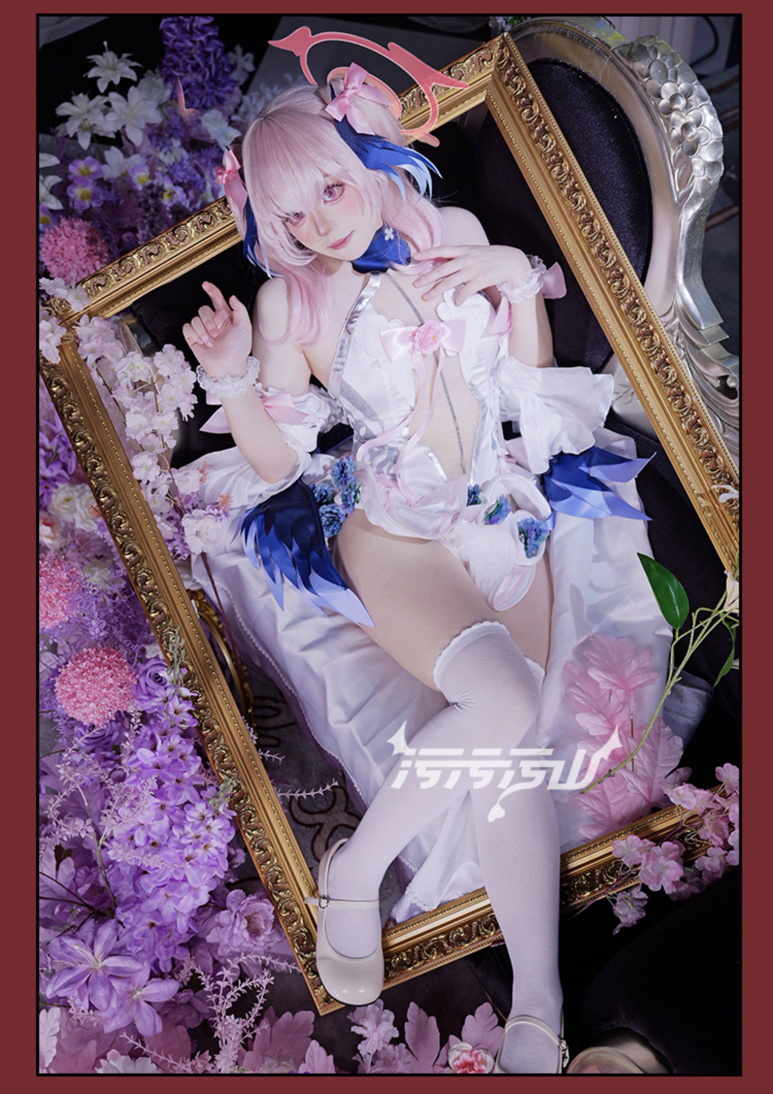 Blue Archive: Shimokawa Koharu | Pure White Vow Wedding Dress Cosplay Costume 33 Blue Archive Shimoe Koharu Pure White Vow Wedding Dress Cosplay Costume