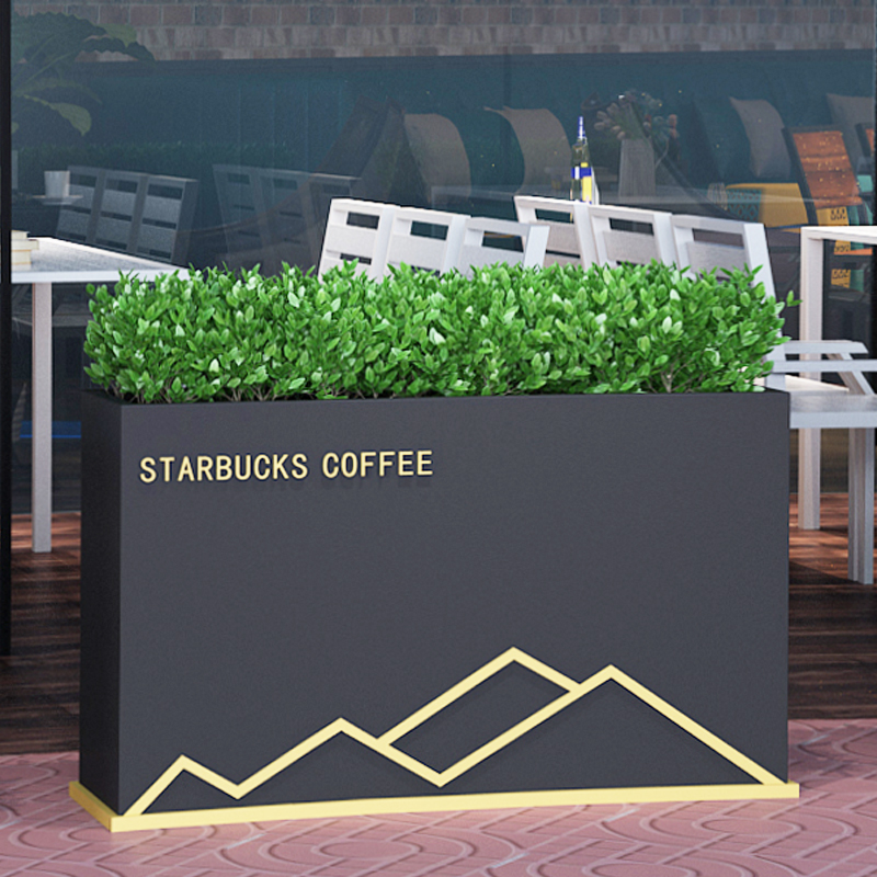 Outdoor iron flower box combination outdoor partition flower frame fence building block stainless steel color matching flower fork