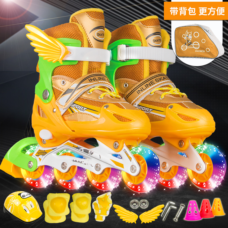 3-4-6-8-10-12 years old children skates full set roller skates boys girls flash roller skates adjustable