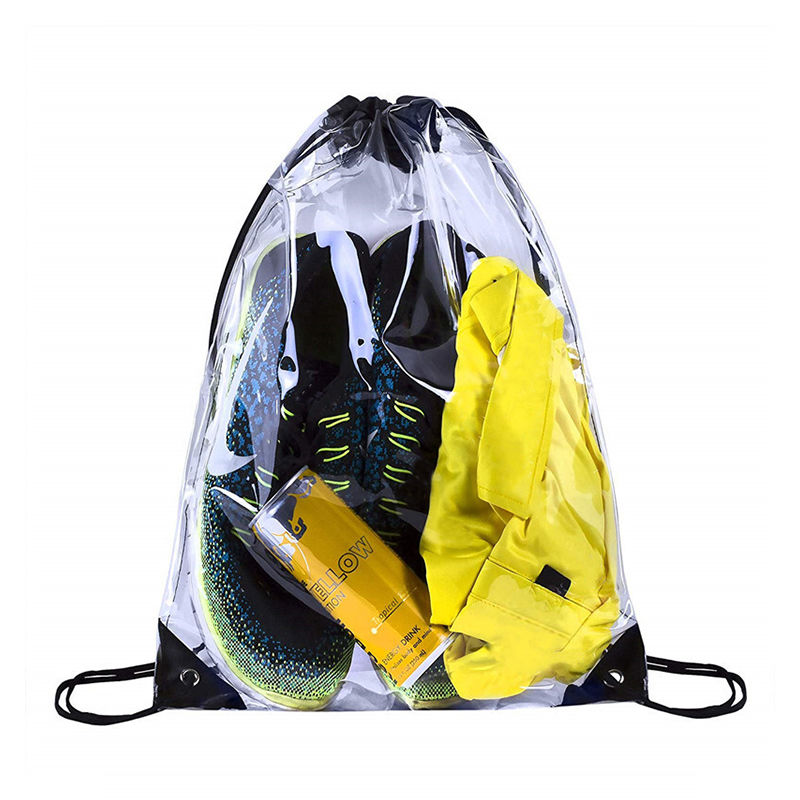 Double shoulder bag transparent drawstring waterproof light folding outdoor travel sports simple backpack Fitness Bag