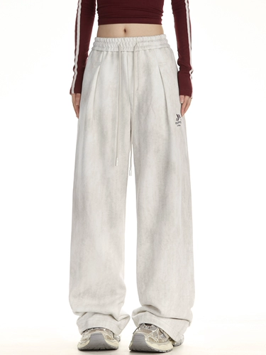 NOONOZ Спортивные штаны подходит для мужчин и женщин в стиле хип-хоп, демисезонные повседневные брюки, свободный прямой крой, в американском стиле