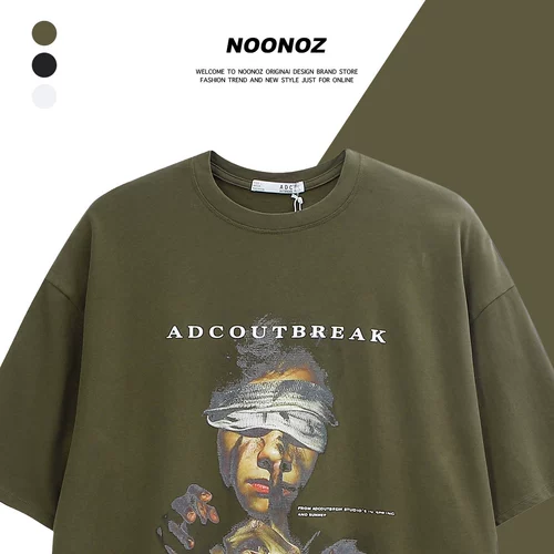 NOONOZ Летняя футболка с коротким рукавом в стиле хип-хоп, в американском стиле