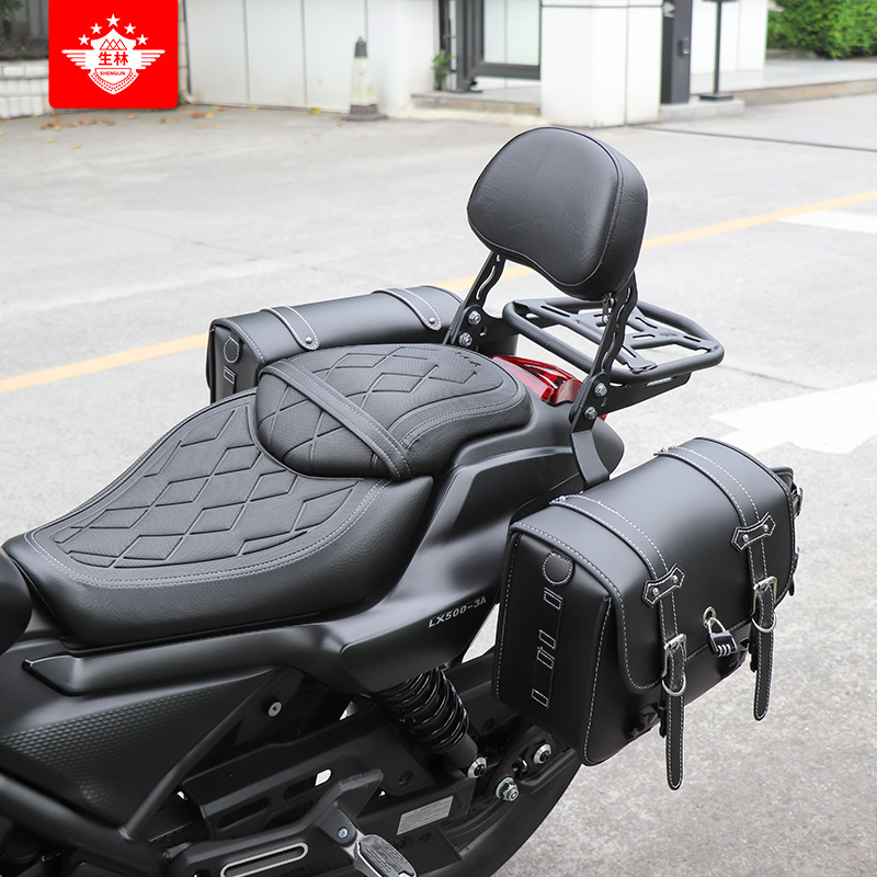Raw forest suitable for mise-less CU525 backrest retrofitted motorcycle backseat rear rear rear rear frame retro side bag-Taobao