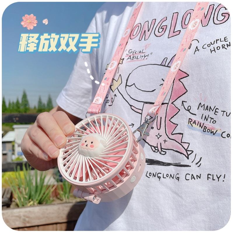 Couples Hang Neck Small Fan Student Classroom Girl Cute Birthday Gift Mute Children Portable Mini Sloth