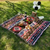 Этническое одеяло, многофункциональный ковер для домашнего использования для кемпинга, стиль бохо, этнический стиль