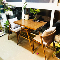 Balcony Table And Chairs Three Sets Small Family Type One Table Two Chairs Mesh Red Rattan Chair Tea Table Indoor Can Contain Balcony Small Table And Chairs