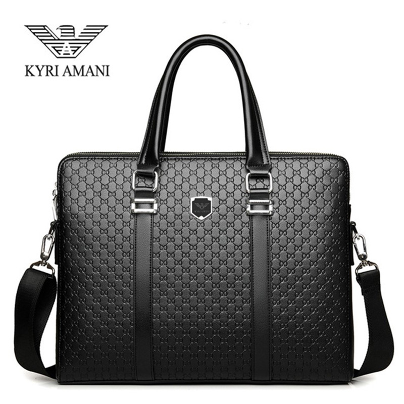 Male Clad Cow Leather AA Handbag Fashion Men's Bag Hand Held Briefcase Business Genuine Leather Single Shoulder Twill Bag Computer Bag